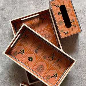 ถาดเก็บของไม้ทันสมัย ดีไซน์ล้ำสมัย ขนาด 4x4 นิ้ว สำหรับใช้ในครัว - Product Image 1