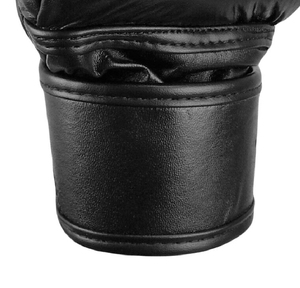 Black Leather MMA Gloves Half Finger <b>Velcro</b> Closure Unisex for Martial Arts - Product Image 6