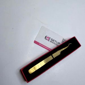 GETUP BROSONS Nouvel ensemble d'outils de précision pour extensions de cils en acier inoxydable plaqué or, étui doublé de velours rouge - Product Image 5