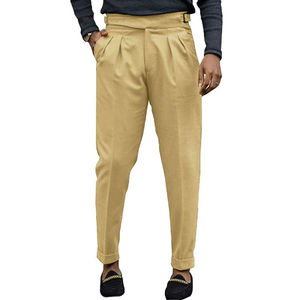 High Quality Comfortable <b>Men</b> Casual <b>Trousers</b> Solid Color Elastic Waist Closure Pakistan Made Canvas Straight <b>Pattern</b> Cheap Price - Product Image 1