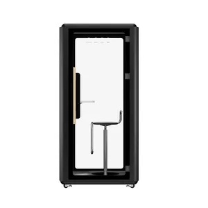 Soundproof Office Pod Booth Quiet Privacy Pod with Acoustic Panel Fan Black - Product Image 1