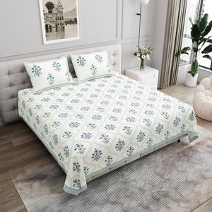 Sábana de Algodón Estampada Floral Azul Suave de Alta Demanda para Dormir a Diario y Decoración del Dormitorio, Suministro Mundial Disponible - Product Image 1