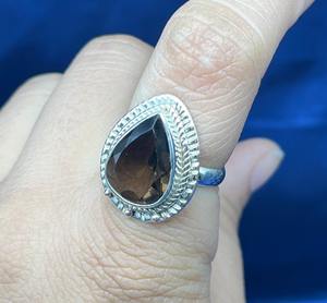 Natural Smoky Quartz <b>Silver</b> <b>Ring</b> Smoky Quartz Gemstone <b>Silver</b> <b>Statement</b> <b>Ring</b> Handmade Boho <b>Ring</b> for Her - Product Image 3