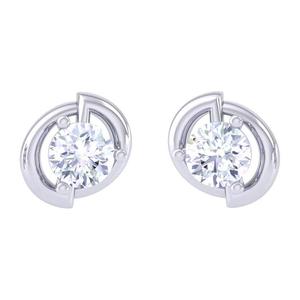 NOVAMART Fine 925 Sterling <b>Silver</b> <b>Stud</b> <b>Earrings</b> for Swiss Zirconia Solitaire with Platinum Plating Elegant Gift Women & Girls Wh - Product Image 1