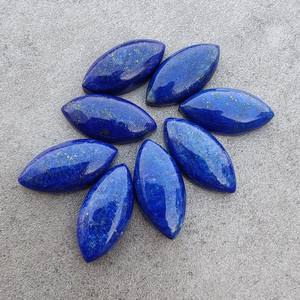 Lapis Lazuli ธรรมชาติ Marquise ปรับเทียบขนาด4x6มม. ถึง20x30มม. พลอยหลวมด้านหลังแบนสำหรับทำเครื่องประดับจี้เงินละเอียด - Product Image 4