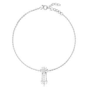 NOVAMART Fine Buy 100% <b>Real</b> 925 Silver Anklets/ Payal for Women & Girls 14k Gold Plated with Cute Diamond Main Stone Material Wh - Product Image 1