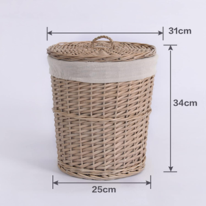 Cesto de ropa de mimbre rústico hecho a mano, cesta de almacenamiento de tejido Natural para ropa, juguetes, multifuncional para uso en armario - Product Image 5