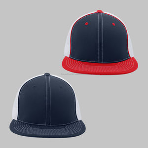 Vente en gros Personnalisez votre propre logo Casquettes de baseball 5 panneaux Gorras à couronne haute Casquettes à bouton supérieur en daim noir à bord incurvé en PVC - Product Image 1