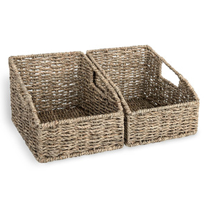 Support de rangement multifonctionnel en jonc de mer pour brochures et magazines, panier de rangement fonctionnel, décorations de bureau et de table - Product Image 4