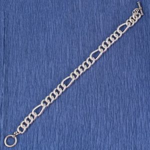 Pulsera de cadena hueca de plata de ley 925 con baño de rodio, oro de 18 quilates, platino y diamante como piedra principal, estilo tenis, religiosa - Product Image 2