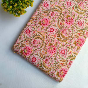 Sanganeri Screen Print Pure Cotton Fabric 180gsm Super Quality <b>Organic</b> Carded <b>Yarn</b> Woven Technics Interlining Customized JBRTF28 - Product Image 1