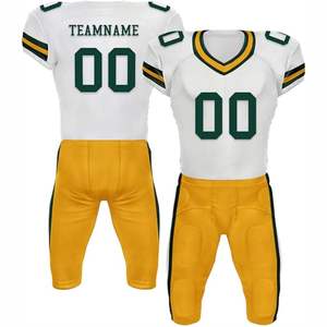 Conjunto de Uniforme de Fútbol Americano Sublimado Personalizado de Alta Calidad, Transpirable, Camiseta de Manga Corta y Pantalones de Poliéster - Product Image 1