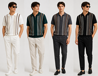 Chemise décontractée pour homme à manches courtes, confortable, de haute qualité, imprimée par transfert thermique, patchwork, demi-zip, unie, pour l'été