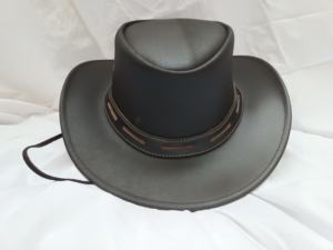 Sombrero de Vaquero de Cuero Marrón Vintage con Banda Trenzada y Correa para la Barbilla, Sombrero Occidental Hecho a Mano para Hombre - Product Image 4
