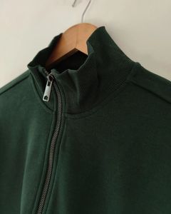 OEM al por mayor 100% algodón hombres media cremallera sudadera calidad superior con logotipo personalizado bordado para el otoño - Product Image 3