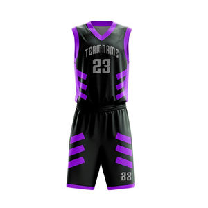 Uniforme de baloncesto negro juvenil personalizado al por mayor último diseño hombres conjuntos de baloncesto personalizados moda antigua - Product Image 4