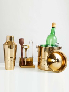 Kit bartender de barware de metal profesional personalizado más vendido con juego de coctelera de acero inoxidable de la India - Product Image 4