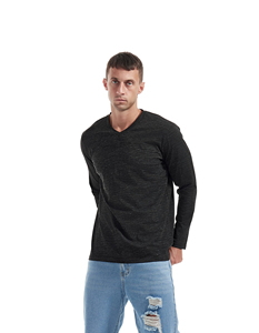Camisetas deportivas con cuello en V para hombre, camisetas deportivas de algodón de manga larga de ajuste Regular, transpirables y de secado rápido, hechas a medida - Product Image 6