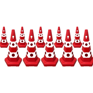 10pcs Cat's Eye Hexagonal Solar Road Studs 65cm Aluminium Traffic Cones with White Reflector Waterproof IP68 100% PC <b>Material</b> - Product Image 2