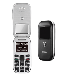 Téléphone à clapet Brondi 2G GPRS double SIM noir 1,77 pouces avec fenêtre - Product Image 2