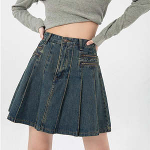 Wholesale 2025 New Best Quality <b>Denim</b> <b>Skirts</b> Fashion Comfortable Vintage <b>Denim</b> Women High Waist <b>Denim</b> <b>Skirts</b> Jeans OEM Service - Product Image 2