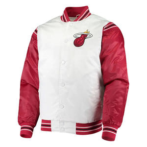 แจ็คเก็ตบอมเบอร์คอตั้งผ้าซาตินคุณภาพสูง ตกแต่งด้วยงานปักลาย 100% ผ้าไหม ปักลายด้านหน้า สไตล์วินเทจ กันลม ขายส่ง - Product Image 6