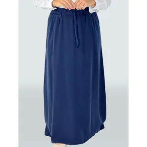 Stylish and Comfortable for Tencel Fabric Long <b>Skirt</b> <b>Elastic</b> Waistline Drawstring Decoration Breathable a Line Wrap Style - Product Image 3