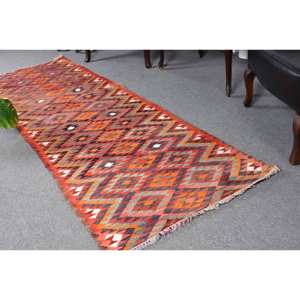 Tapis Kilim Rouge Turc Vintage Élégant 29x87ft Patchwork Design Plat Tissage Laine Jute Tapis Décor Accent pour Couloir 9x12 Grande Taille - Product Image 1