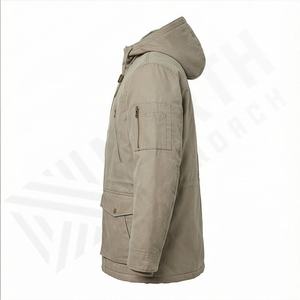 Chaqueta de Invierno para Hombre, Chaqueta Parka Cálida con Forro de Sherpa, Abrigo de Algodón con Capucha Desmontable, Ropa de Abrigo Popular para Exteriores, Aislamiento Térmico, Equipo Resistente - Product Image 3