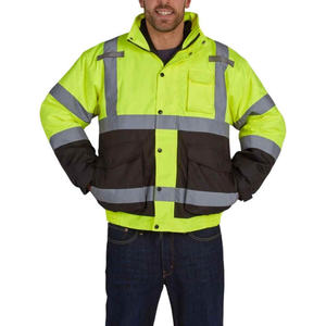 Chaqueta de trabajo de manga larga para hombres con puños ajustables con cremallera segura y material resistente al agua adecuado para uso industrial - Product Image 1