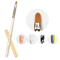Pinceau acrylique VENALALISA en poils de Kolinsky, pinceau à ongles multifonction, ensemble de pinceaux à ongles de haute qualité, outils d'art des ongles en métal rose doré