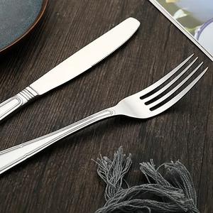 Ensemble de couverts en argent de luxe, vaisselle en acier inoxydable avec poignée, ensemble de vaisselle, couverts polis miroir pour hôtel - Product Image 3