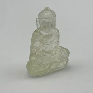 Hermosa calavera LDG tallada a mano, Buda de cristal del desierto libio Natural tallado a mano, certificado IGI - Product Image 3