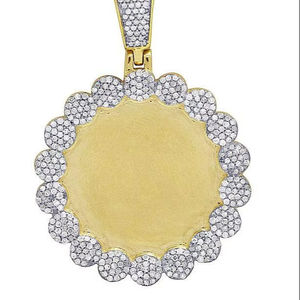Pendentif en moissanite de 25 carats plaqué or, disque mémoire glacé de luxe, VVS1, bijoux hip-hop mignons - Product Image 1
