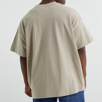 T-shirt en coton tricoté épais 265 g/m² avec impression de logo personnalisé, 100 % coton, épaules tombantes, design uni – Vente en gros