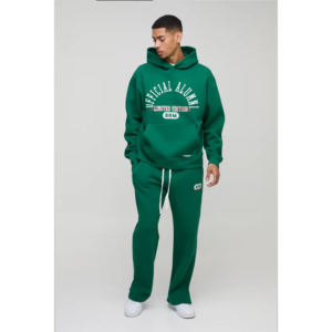 Sudadera con capucha de calidad superior, pantalones holgados rectos, conjunto de pantalones de chándal, ajuste cuadrado de gran tamaño con impresión personalizada, característica transpirable - Product Image 4