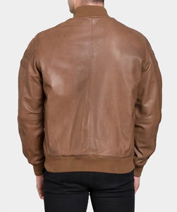 Veste en cuir de vache à col montant pour homme, tendance, personnalisée, couleur streetwear, tenue d'hiver longue, imperméable, écologique - Product Image 4