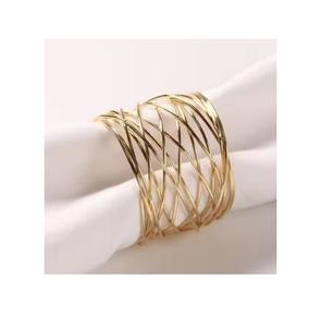 Vente en gros Ronds de serviette en fil métallique Boucle de serviette de décoration en or rose argenté pour sangle - Product Image 3