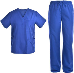 Ensemble de gommages unisexe en tissu tissé à col en V uniforme médical pour femmes et hommes vêtements d'infirmières d'hôpital - Product Image 1