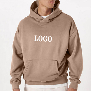 เสื้อฮู้ดผ้าฝ้าย100% เปล่าคุณภาพสูงสำหรับผู้ชายเครื่องแต่งกายแนวสตรีทแบบไม่มีความสุขใส่ได้ทั้งชายและหญิงเสื้อมีฮู้ดผ้าเกล็ดปลาเทอร์รี่ - Product Image 1