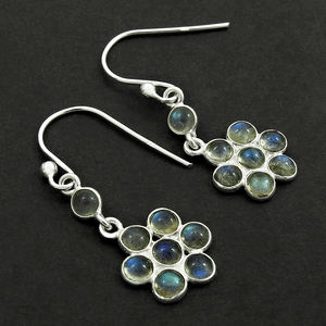 Design antique 925 argent Sterling Vintage naturel bleu Labradorite fait à la main en gros pierres précieuses boucle d'oreille bijoux en argent pour femme - Product Image 2