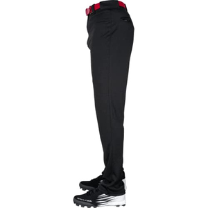 Men's Black Baseball Pants With <b>Red</b> <b>Belt</b> Moisture Wicking Polyester Regular Fit Adult Sportwear For Baseball And Softball - Product Image 2