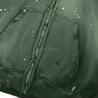 Sweat à capuche homme streetwear en coton épais et respirant, personnalisé OEM/ODM, avec broderie vieillie et motif graphique, coupe oversize