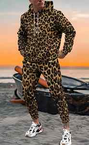 3D <b>Leopard</b> <b>Print</b> Men's 2-Piece Outfits Oversized <b>Hoodie</b> Pants Autumn/Winter Sweatshirt Sets Plus Size Breathable Tracksuit Suits - Product Image 5
