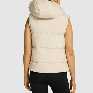 Haute qualité Polyester femmes court sans manches automne hiver doudoune respirant tissé impression personnalisée Logo en gros - Product Image 4