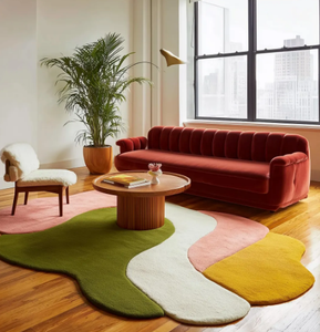 พรมปูพื้นบล็อกสีนามธรรมที่ทันสมัยสำหรับห้องนั่งเล่นสไตล์นอร์ดิกพรมไม่สม่ำเสมอสำหรับห้องนั่งเล่นห้องโถงโรงแรม - Product Image 5