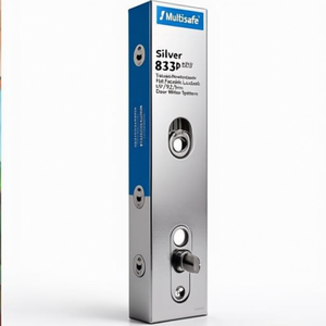 Multisafe 833P Silver DIN Left/Right Automatic <b>Latch</b> Bolt 65/92/9mm Flat Faceplate Multi-Point Locking System Door <b>Window</b> Bolts - Product Image 3