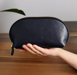Large Travel <b>Makeup</b> Pouch Double Zipper Portable Leather Bag - Product Image 1