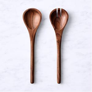 Utensilios de Resina para Servir ENSALADAS DE MADERA JUEGO DE 2 ARTÍCULO DE COCINA ÚNICO HECHO A MANO - Product Image 1