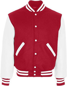 Veste universitaire OEM avec logo personnalisé pour hommes, double poche, réglable, support de streetwear, veste de baseball vierge, letterman pour le collège - Product Image 1